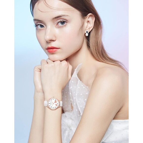 CIVO Women's Analog Quartz Watch, Waterproof Leather Strap Elegant Dress Watch - Picture 4 of 9